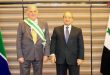 President al-Assad grants South African Ambassador in Damascus the Syrian Order of Merit of the Excellent degree