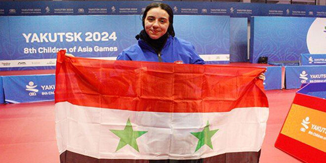 Syrian tennis player Hend Zaza wins gold medal at Asian Children’s Games