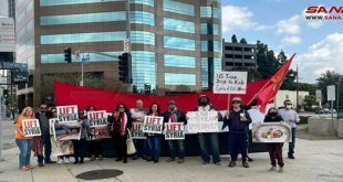 Protesta en Los Ángeles contra el bloqueo de EEUU impuesto a Siria