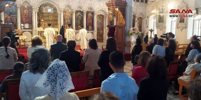 Misa en la Catedral de María en Damasco por el Lunes de Pascua (Octava de Pascua)