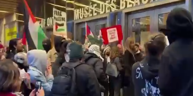 Des centaines de personnes manifestent à Toronto, au Canada, en soutien au peuple palestinien