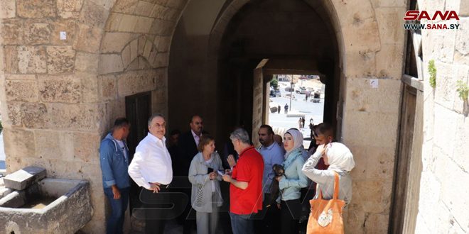 La ministre de la Culture s’informe des travaux de restauration de la Citadelle d’Alep et de la Bibliothèque nationale