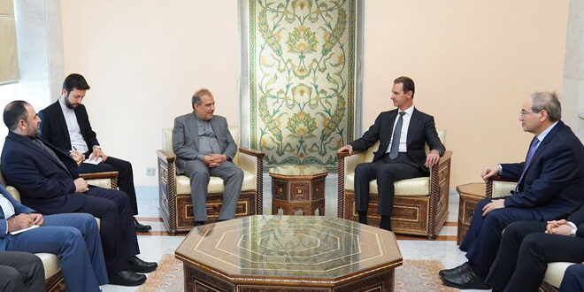 הנשיא אל-אסד מדגיש במהלך פגישתו עם ח’אג’י את עומקם של היחסים שבין סוריה לאיראן
